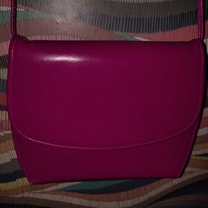 Hot Pink Shoulder Bag With Snap Closure